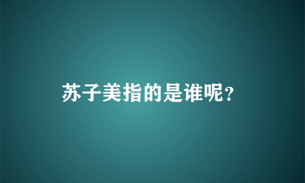 苏子美指的是谁呢？