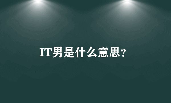 IT男是什么意思？