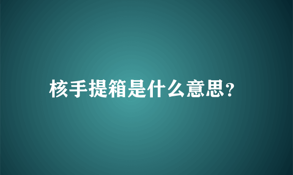 核手提箱是什么意思？