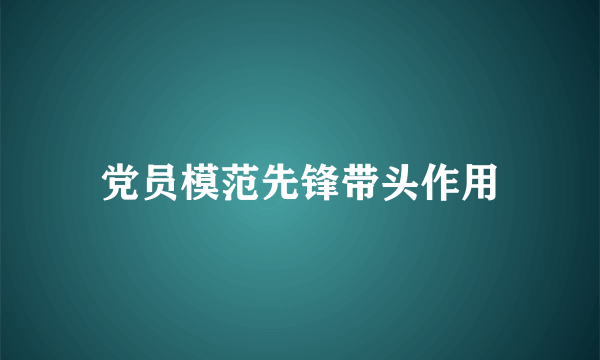 党员模范先锋带头作用