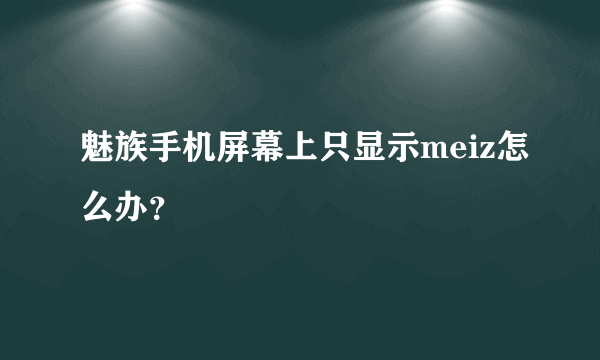 魅族手机屏幕上只显示meiz怎么办？