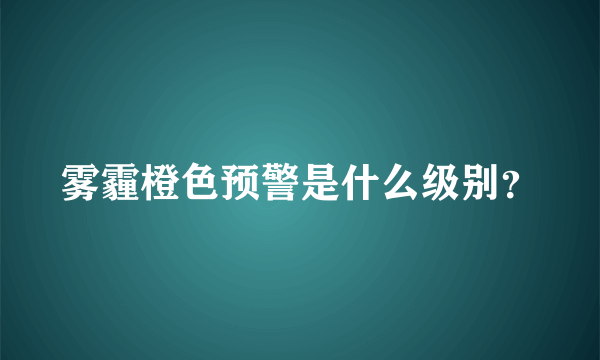 雾霾橙色预警是什么级别？