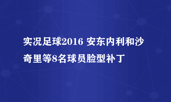 实况足球2016 安东内利和沙奇里等8名球员脸型补丁