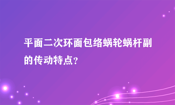 平面二次环面包络蜗轮蜗杆副的传动特点？