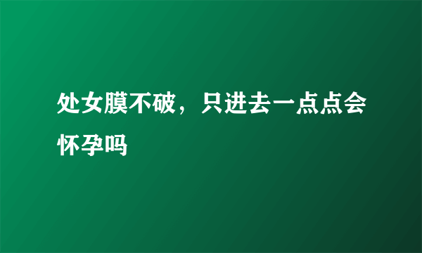 处女膜不破，只进去一点点会怀孕吗