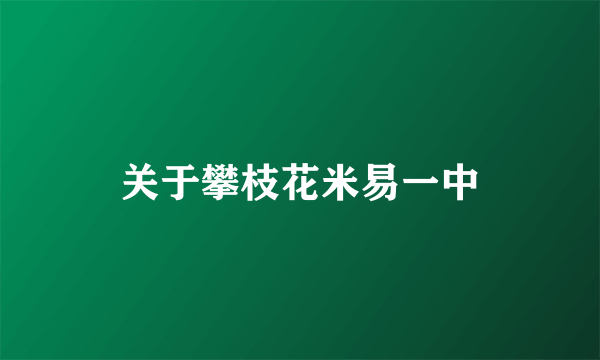 关于攀枝花米易一中