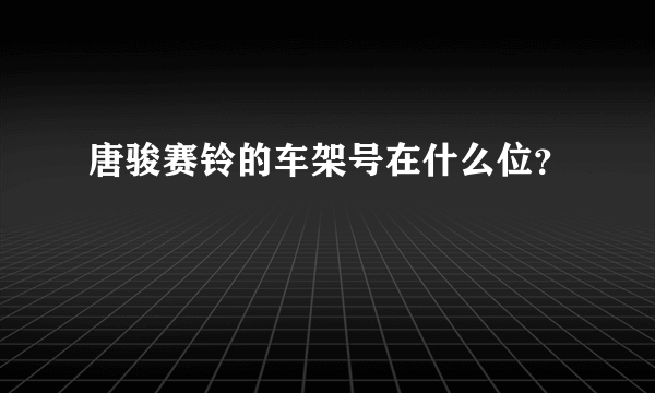 唐骏赛铃的车架号在什么位？