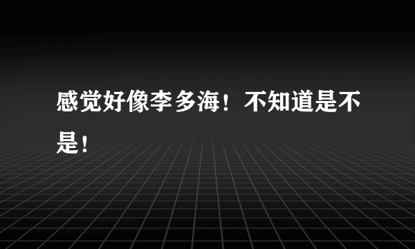 感觉好像李多海！不知道是不是！