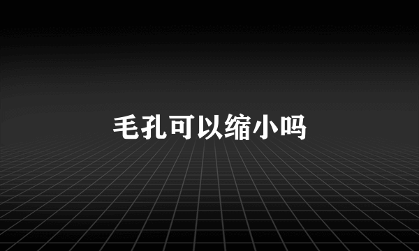 毛孔可以缩小吗