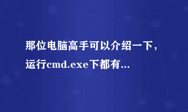 那位电脑高手可以介绍一下，运行cmd.exe下都有那几种命令？