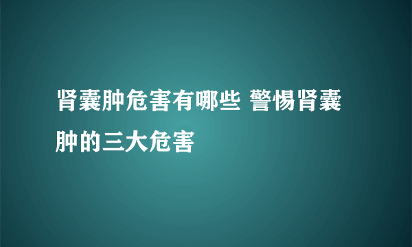 肾囊肿危害有哪些 警惕肾囊肿的三大危害