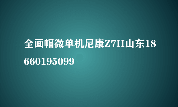 全画幅微单机尼康Z7II山东18660195099