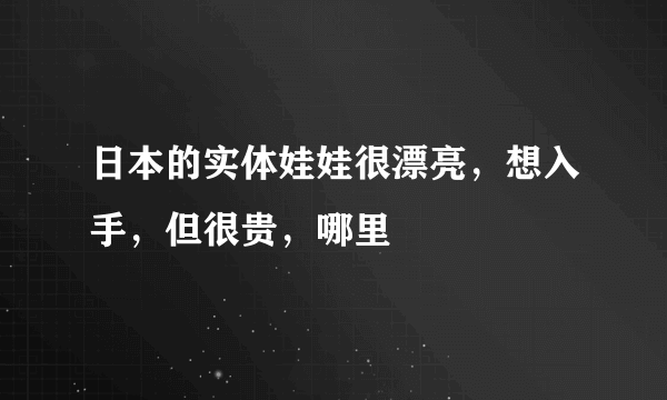 日本的实体娃娃很漂亮，想入手，但很贵，哪里