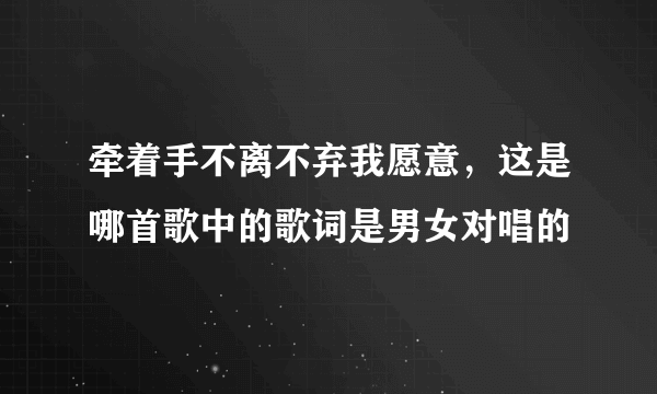 牵着手不离不弃我愿意，这是哪首歌中的歌词是男女对唱的