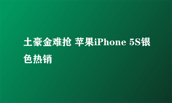 土豪金难抢 苹果iPhone 5S银色热销