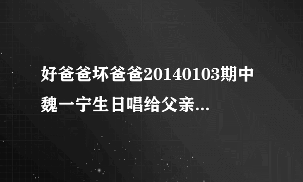 好爸爸坏爸爸20140103期中魏一宁生日唱给父亲的心声有没有这首歌？歌词，（开始怕我回家，一会说