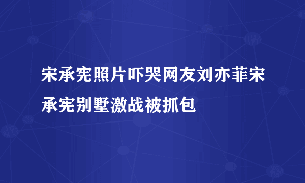 宋承宪照片吓哭网友刘亦菲宋承宪别墅激战被抓包