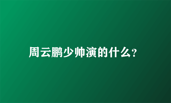 周云鹏少帅演的什么？