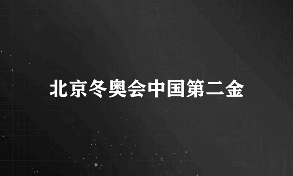 北京冬奥会中国第二金