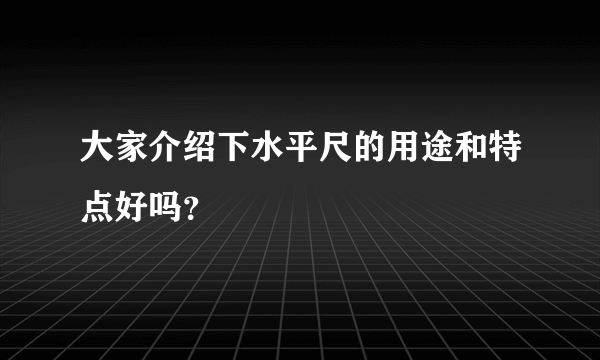 大家介绍下水平尺的用途和特点好吗？