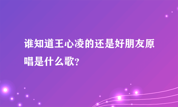 谁知道王心凌的还是好朋友原唱是什么歌？