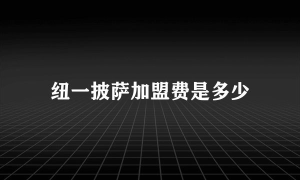 纽一披萨加盟费是多少