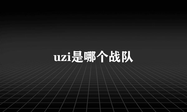 uzi是哪个战队