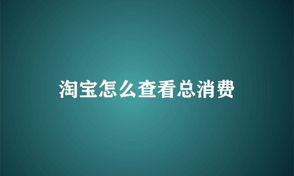 淘宝怎么查看总消费