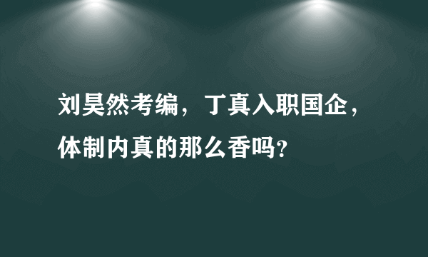 刘昊然考编，丁真入职国企，体制内真的那么香吗？