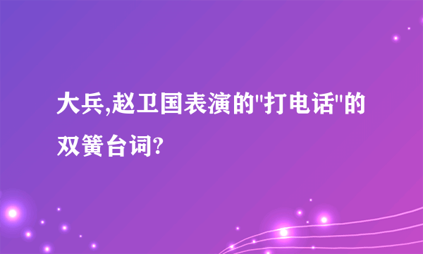 大兵,赵卫国表演的