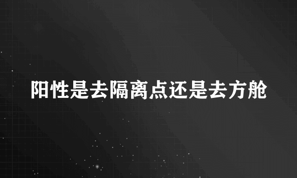 阳性是去隔离点还是去方舱