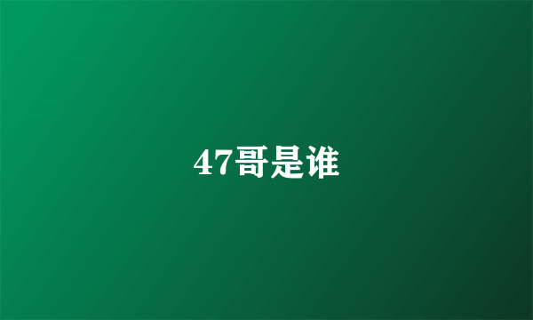 47哥是谁