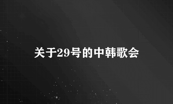 关于29号的中韩歌会