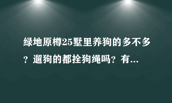 绿地原樽25墅里养狗的多不多？遛狗的都拴狗绳吗？有流浪宠物吗？