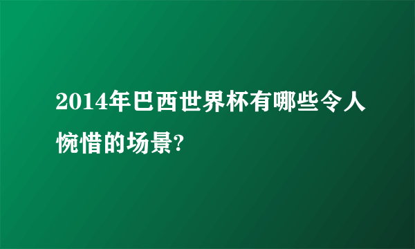 2014年巴西世界杯有哪些令人惋惜的场景?