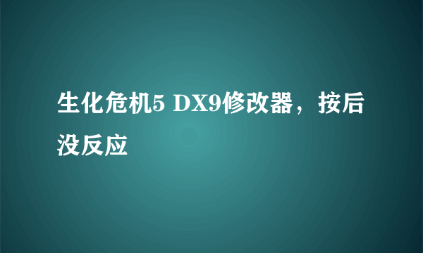 生化危机5 DX9修改器，按后没反应