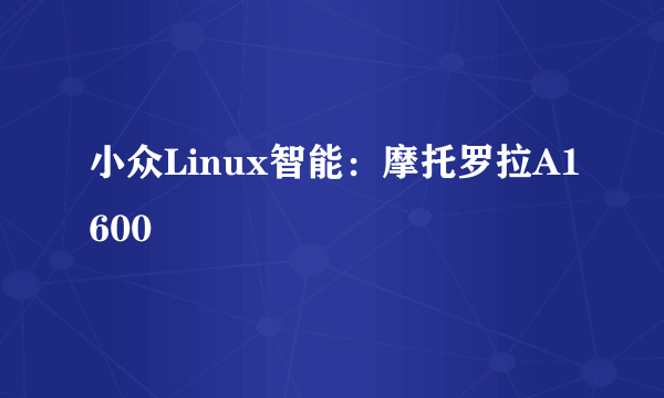 小众Linux智能：摩托罗拉A1600