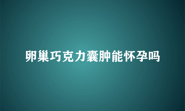 卵巢巧克力囊肿能怀孕吗