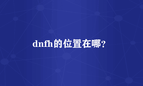 dnfh的位置在哪？