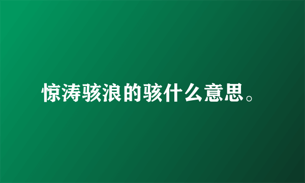 惊涛骇浪的骇什么意思。