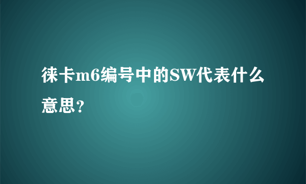 徕卡m6编号中的SW代表什么意思？