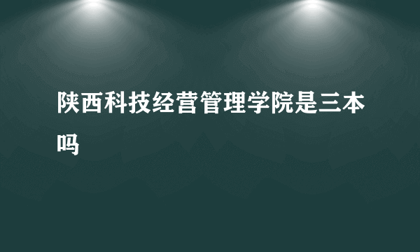 陕西科技经营管理学院是三本吗