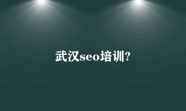 武汉seo培训?