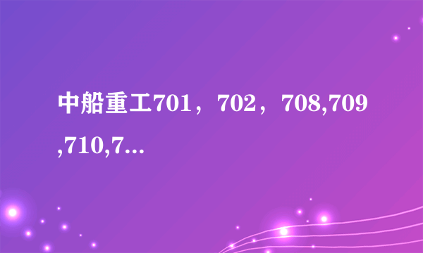 中船重工701，702，708,709,710,715,717,719研究所，待遇和前景综合实力最？