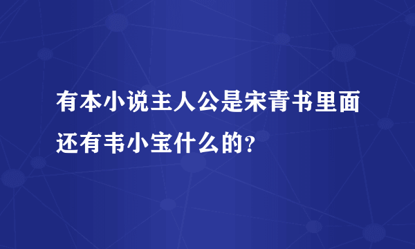 有本小说主人公是宋青书里面还有韦小宝什么的？