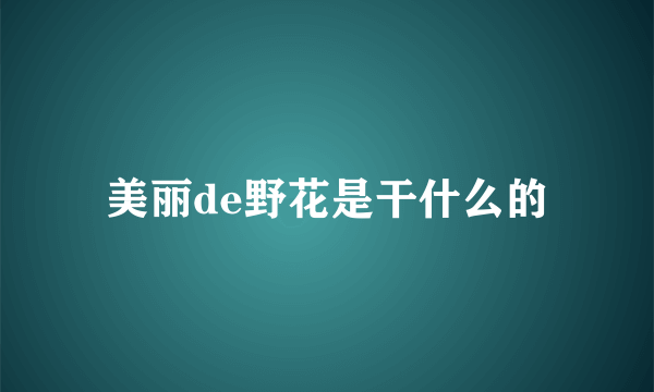 美丽de野花是干什么的