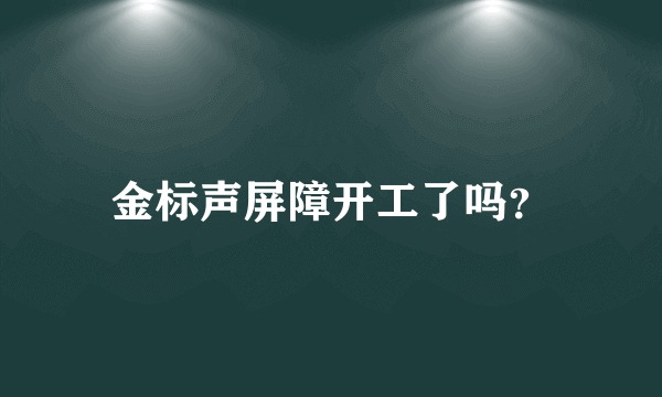 金标声屏障开工了吗？