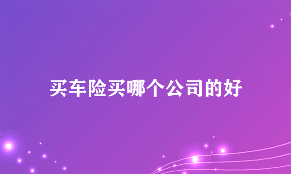 买车险买哪个公司的好