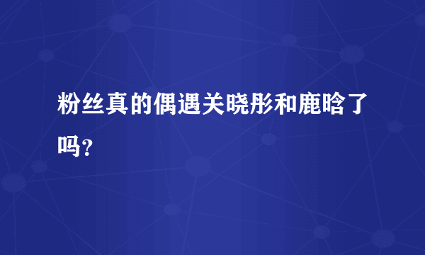 粉丝真的偶遇关晓彤和鹿晗了吗？