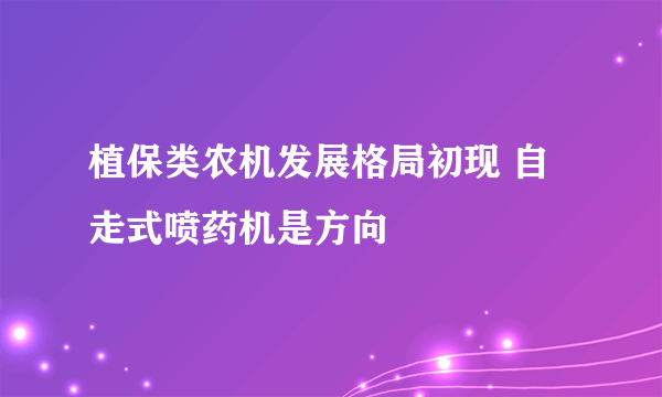 植保类农机发展格局初现 自走式喷药机是方向